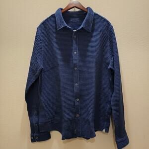 Borgo28 Men's Long Sleeve Button Down Waffle Shirt Size Large